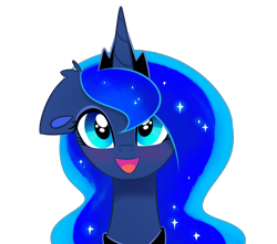 Size: 1600x1413 | Tagged: safe, artist:elementalokami, imported from derpibooru, princess luna, pony, blushing, cute, female, happy, looking at you, lunabetes, open mouth, simple background, solo, transparent background