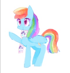 Size: 720x747 | Tagged: safe, artist:laurasrxfgcc, artist:twico, imported from derpibooru, rainbow dash, pony, clothes, cute, female, folded wings, raised hoof, scarf, simple background, solo, white background