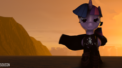 Size: 1920x1080 | Tagged: safe, artist:5oussn, artist:endelthepegasus, imported from derpibooru, twilight sparkle, alicorn, pony, 3d, clothes, costume, desert, female, mare, reference, sith, source filmmaker, star wars, star wars: the force awakens, twilight sparkle (alicorn), windswept hair