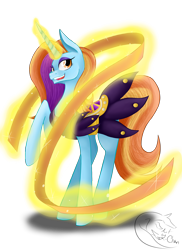 Size: 3060x4211 | Tagged: safe, artist:fox-chantheartist, imported from derpibooru, sassy saddles, fabric, female, magic, raised hoof, simple background, solo, telekinesis, transparent background