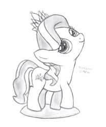 Size: 1798x2156 | Tagged: safe, artist:drchrisman, imported from derpibooru, diamond tiara, female, monochrome, sketch, solo, traditional art