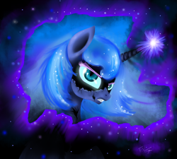 Size: 2000x1800 | Tagged: safe, artist:vanezaescobedo, imported from derpibooru, nightmare moon, princess luna, alicorn, pony, angry, corrupted, gritted teeth, magic, nightmare luna, solo, transformation