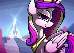 Size: 1754x1240 | Tagged: safe, artist:rambopvp, imported from derpibooru, princess cadance, crystal empire, female, smiling, solo