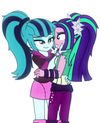 Size: 600x727 | Tagged: safe, artist:cbear624, imported from derpibooru, aria blaze, sonata dusk, equestria girls, arisona, female, hug, lesbian, shipping