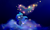 Size: 1024x618 | Tagged: safe, artist:rutkotka, imported from derpibooru, princess luna, cloud, female, heart, magic, night, prone, solo, stars