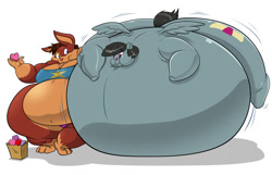 Size: 972x627 | Tagged: safe, artist:greyofpta, imported from derpibooru, oc, oc only, fat, feeding, femboy, furry, male, marcus quinn, weight gain