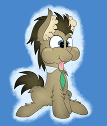 Size: 1024x1195 | Tagged: safe, artist:theartistsora, imported from derpibooru, doctor whooves, time turner, pony, cute, fluffy, male, silly, silly pony, solo, tongue out