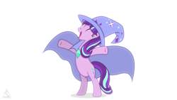 Size: 1920x1080 | Tagged: safe, imported from derpibooru, starlight glimmer, pony, unicorn, alternate universe, cape, clothes, dressed, female, hat, solo