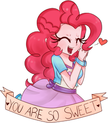 Size: 581x661 | Tagged: safe, artist:lucy-tan, imported from derpibooru, pinkie pie, equestria girls, blushing, cute, diapinkes, female, happy, heart, solo, valentine, valentine's day