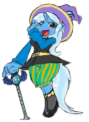 Size: 540x745 | Tagged: safe, artist:brownie-bytes, imported from derpibooru, trixie, anthro, black mage, clothes, crossover, female, final fantasy, solo