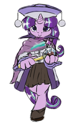 Size: 540x860 | Tagged: safe, artist:brownie-bytes, imported from derpibooru, starlight glimmer, anthro, unicorn, clothes, crossover, female, final fantasy, sage, simple background, solo, white background