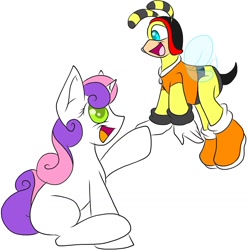 Size: 1504x1520 | Tagged: safe, artist:sparkle-the-cat-13, imported from derpibooru, sweetie belle, charmy bee, crossover, sonic the hedgehog (series)