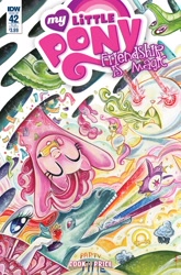 Size: 1054x1600 | Tagged: safe, artist:sararichard, idw, imported from derpibooru, angel bunny, fluttershy, gummy, pinkie pie, spoiler:comic, cover, monty python, monty python and the holy grail