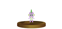 Size: 940x440 | Tagged: safe, artist:elmarcosluckydel96, artist:ultra-shounen-kai-z, imported from derpibooru, spike, 3d, crossover, mmd, simple background, super smash bros., super smash bros. brawl, transparent background, trophy