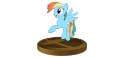 Size: 940x440 | Tagged: safe, artist:elmarcosluckydel96, artist:ultra-shounen-kai-z, imported from derpibooru, rainbow dash, 3d, crossover, mmd, simple background, super smash bros., super smash bros. brawl, transparent background, trophy
