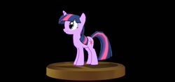 Size: 940x440 | Tagged: safe, artist:elmarcosluckydel96, artist:ultra-shounen-kai-z, imported from derpibooru, twilight sparkle, 3d, crossover, mmd, super smash bros., super smash bros. brawl, trophy