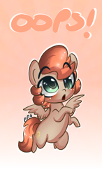 Size: 252x432 | Tagged: safe, artist:pega-pony-art, imported from derpibooru, oc, oc only, pegasus, pony, chibi, oops, solo