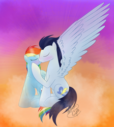 Size: 1024x1142 | Tagged: dead source, safe, artist:northlights8, imported from derpibooru, rainbow dash, soarin', pony, female, male, shipping, soarindash, straight