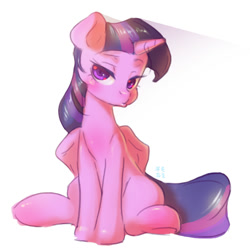 Size: 1500x1500 | Tagged: safe, artist:mrs1989, imported from derpibooru, twilight sparkle, alicorn, pony, female, mare, pouting, simple background, sitting, solo, twilight sparkle (alicorn), white background