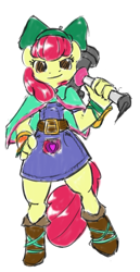 Size: 700x1354 | Tagged: safe, artist:brownie-bytes, imported from derpibooru, apple bloom, anthro, clothes, crossover, female, final fantasy, solo