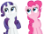 Size: 4000x3147 | Tagged: safe, artist:likonan, imported from derpibooru, pinkie pie, rarity, read it and weep, looking up, simple background, transparent background, vector