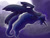 Size: 800x600 | Tagged: safe, artist:palooza-pony, imported from derpibooru, princess luna, eyes closed, female, flying, moon, night, solo