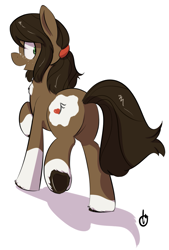 Size: 883x1307 | Tagged: safe, artist:mrrowboat, imported from derpibooru, oc, oc only, oc:melody (paigescribe), clydesdale, pony, coat markings, cute, female, fluffy, freckles, looking back, mare, mother, plot, ponytail, simple background, socks (coat marking), socks (coat markings), underhoof, unshorn fetlocks, white background