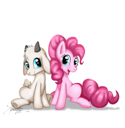 Size: 834x852 | Tagged: safe, artist:aseethe, imported from derpibooru, pinkie pie, oc, goat