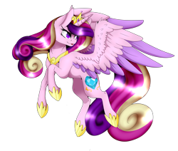 Size: 2600x2200 | Tagged: safe, artist:immagoddampony, artist:ohhoneybee, imported from derpibooru, princess cadance, collaboration, female, flying, simple background, solo, transparent background