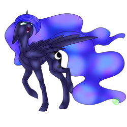 Size: 1024x1024 | Tagged: safe, artist:immagoddampony, imported from derpibooru, princess luna, emaciated, female, looking up, simple background, solo, transparent background