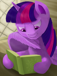 Size: 1500x2000 | Tagged: safe, artist:frenkieart, imported from derpibooru, twilight sparkle, alicorn, pony, book, female, mare, reading, solo, twilight sparkle (alicorn), wing hands