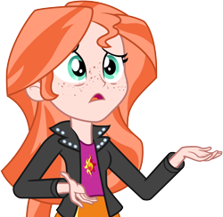 Size: 4344x4242 | Tagged: safe, artist:mkogwheel, imported from derpibooru, sunset shimmer, equestria girls, absurd resolution, alternate hair color, female, freckles, ginger, human coloration, natural hair color, peppered bacon, realism edits, redhead, simple background, solo, sunset ginger, transparent background, vector