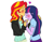 Size: 1109x859 | Tagged: safe, artist:catlover1672, imported from derpibooru, sunset shimmer, twilight sparkle, equestria girls, duo, female, forehead kiss, kissing, lesbian, shipping, sunsetsparkle