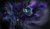 Size: 957x552 | Tagged: safe, artist:chocori, artist:dream--chan, artist:equum_amici, imported from derpibooru, nightmare moon, princess luna, alicorn, pony, animated, armor, cinemagraph, female, mare, nightmare luna, open mouth, solo, song art, the fight inside, transformation