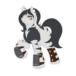 Size: 800x800 | Tagged: safe, artist:lunis1992, imported from derpibooru, oc, oc only, oc:black stripes, earth pony, hybrid, pony, zony, ask the amazon mares, amazon, solo, zony oc