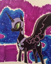 Size: 1586x1982 | Tagged: safe, artist:gdogg25, imported from derpibooru, nightmare moon, alicorn, pony, female, mare, solo, traditional art