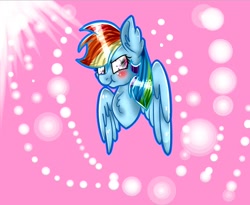 Size: 746x611 | Tagged: safe, artist:tehcherrydeviant6911, imported from derpibooru, rainbow dash, blushing, chibi, female, solo