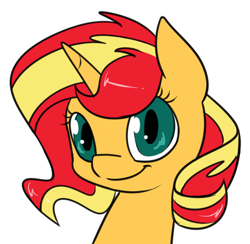 Size: 500x487 | Tagged: safe, artist:estrill, imported from derpibooru, sunset shimmer, pony, unicorn, cute, female, portrait, solo