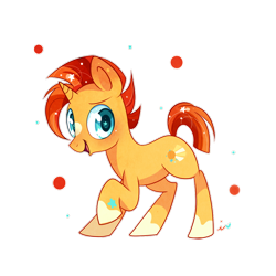 Size: 1000x1000 | Tagged: safe, artist:ipun, imported from derpibooru, sunburst, pony, unicorn, backwards cutie mark, blaze (coat marking), blushing, coat markings, facial markings, looking at you, male, older, open mouth, raised hoof, simple background, smiling, socks (coat markings), solo, starry eyes, transparent background, wingding eyes