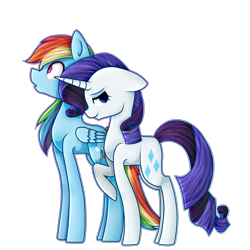 Size: 2500x2500 | Tagged: safe, artist:applejacks2, imported from derpibooru, rainbow dash, rarity, female, lesbian, raridash, shipping