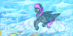 Size: 6000x3000 | Tagged: safe, artist:nightskrill, imported from derpibooru, oc, oc only, pegasus, pony, cloud, cloudsdale, solo
