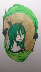 Size: 576x1024 | Tagged: safe, artist:mady, imported from derpibooru, queen chrysalis, human, female, humanized, solo, traditional art