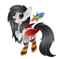 Size: 3300x3300 | Tagged: safe, artist:scarlet-spectrum, imported from derpibooru, oc, oc only, oc:scarlet spectrum, bat pony, pony, clothes, simple background, socks, solo, striped socks, transparent background