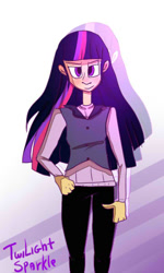 Size: 360x600 | Tagged: safe, artist:mariogamesandenemies, imported from derpibooru, twilight sparkle, human, belly button, female, humanized, solo