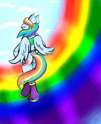 Size: 780x950 | Tagged: safe, artist:zenn-the-one, imported from derpibooru, rainbow dash, anthro, female, redraw, solo