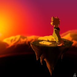 Size: 2048x2048 | Tagged: safe, artist:dadio46, imported from derpibooru, oc, oc only, oc:whoop, pony, unicorn, clothes, depth of field, floating, map, mountain, orange, pencil, solo, sunset, sweater, unshorn fetlocks