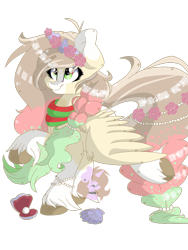 Size: 3072x4096 | Tagged: safe, artist:doodlehorse, imported from derpibooru, oc, oc only, floral head wreath, pearl, shell, simple background, solo, transparent background, watermark