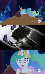 Size: 640x1063 | Tagged: safe, imported from derpibooru, princess celestia, celestia's nightmare, dio brando, exploitable meme, jojo's bizarre adventure, meme