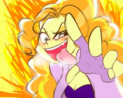 Size: 1280x1024 | Tagged: safe, artist:amazingpuffhair, imported from derpibooru, adagio dazzle, equestria girls, female, hand, looking at you, solo, tongue out