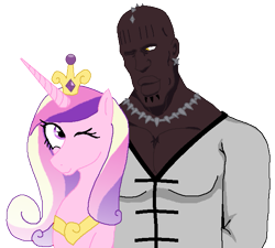 Size: 657x592 | Tagged: safe, artist:unbiased philosopher, imported from derpibooru, princess cadance, bleach (manga), crossover, simple background, smiling, transparent background, wink, zommari leroux